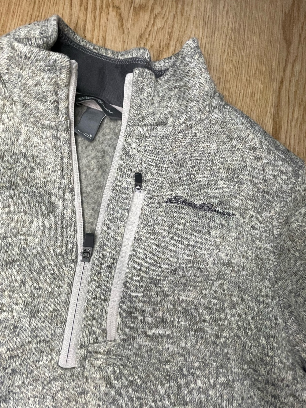Eddie Bauer Heather Gray Half-Zip Sweater